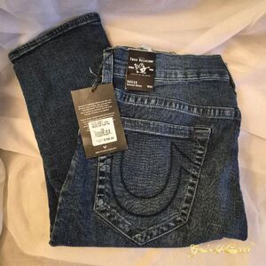 NWT True Religion Men's Jeans Ricco Relaxed Skinny Dark Blue size 34X33